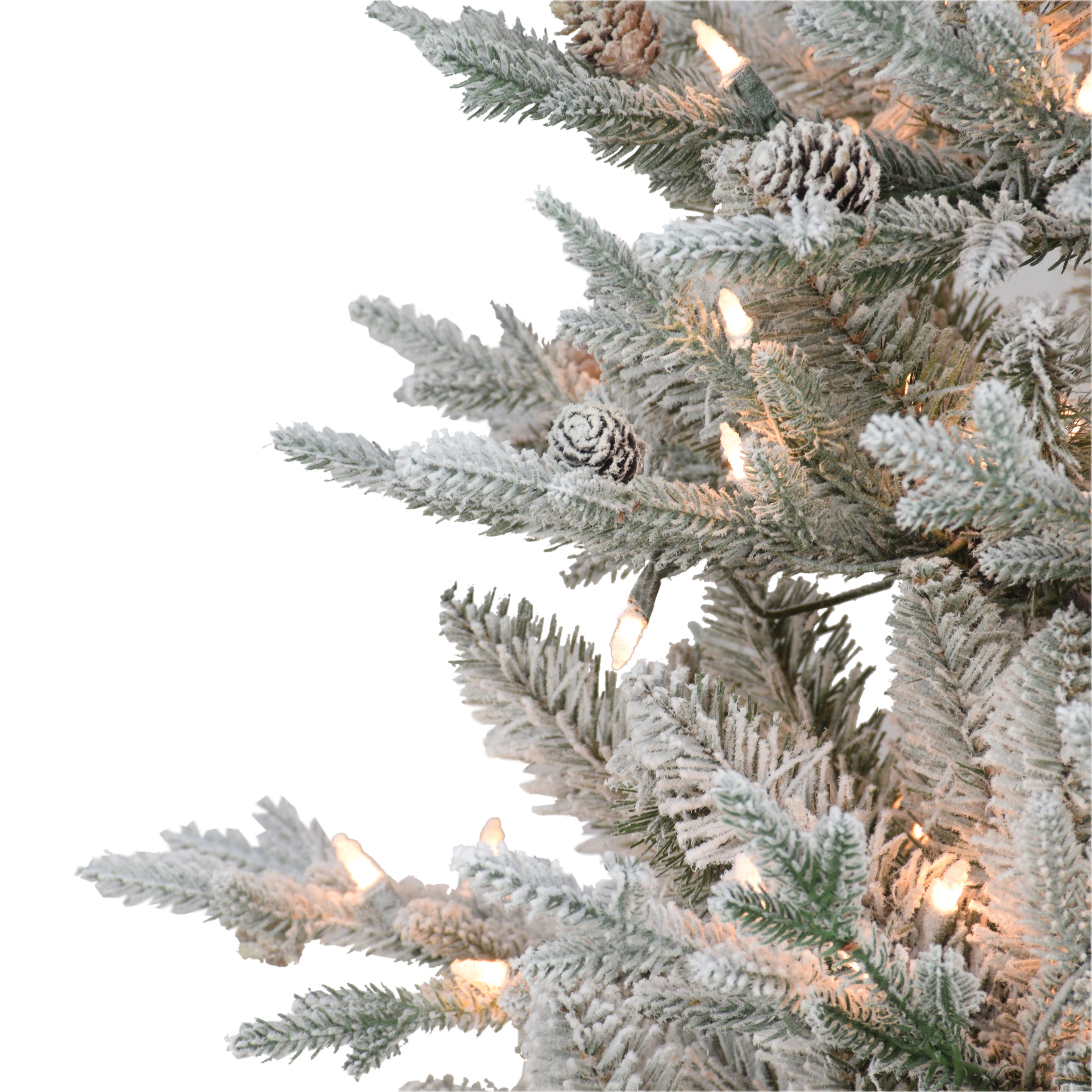 4.5ft Pre-lit Potted Flocked Tree